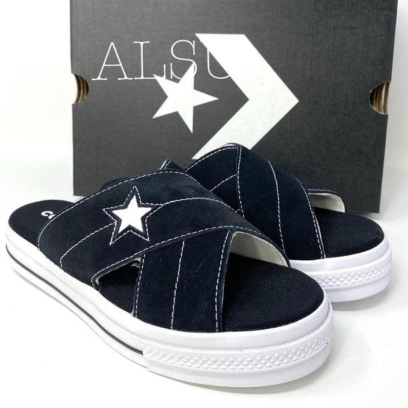 Converse Shoes - 🌸Sale🌸 NEW Converse One Star Sandal Suede Slip Black Egret Women's 564143C